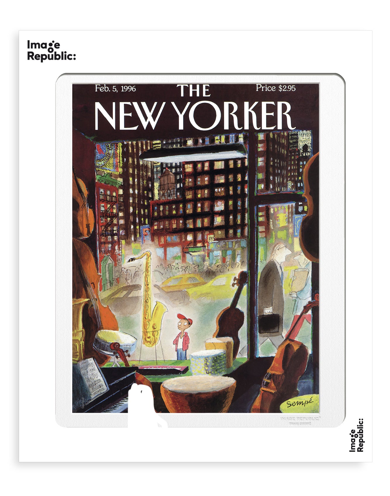 POSTER 30/40 THE NEWYORKER 62 SEMPE THE BOY SAXOPHONE