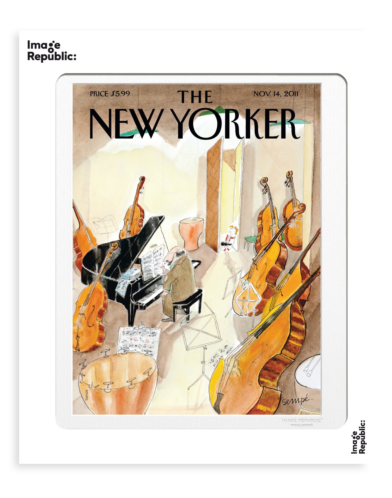 POSTER 40/50 THE NEW YORKER 174 SEMPE PLAYING PIANO WITH CELLOS