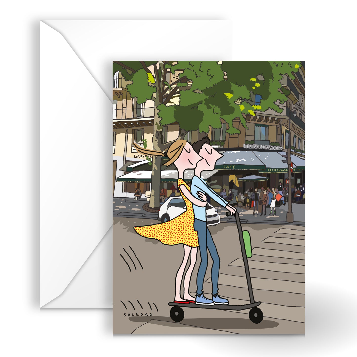CARTE POSTALE SOLEDAD LES DEUX MAGOTS